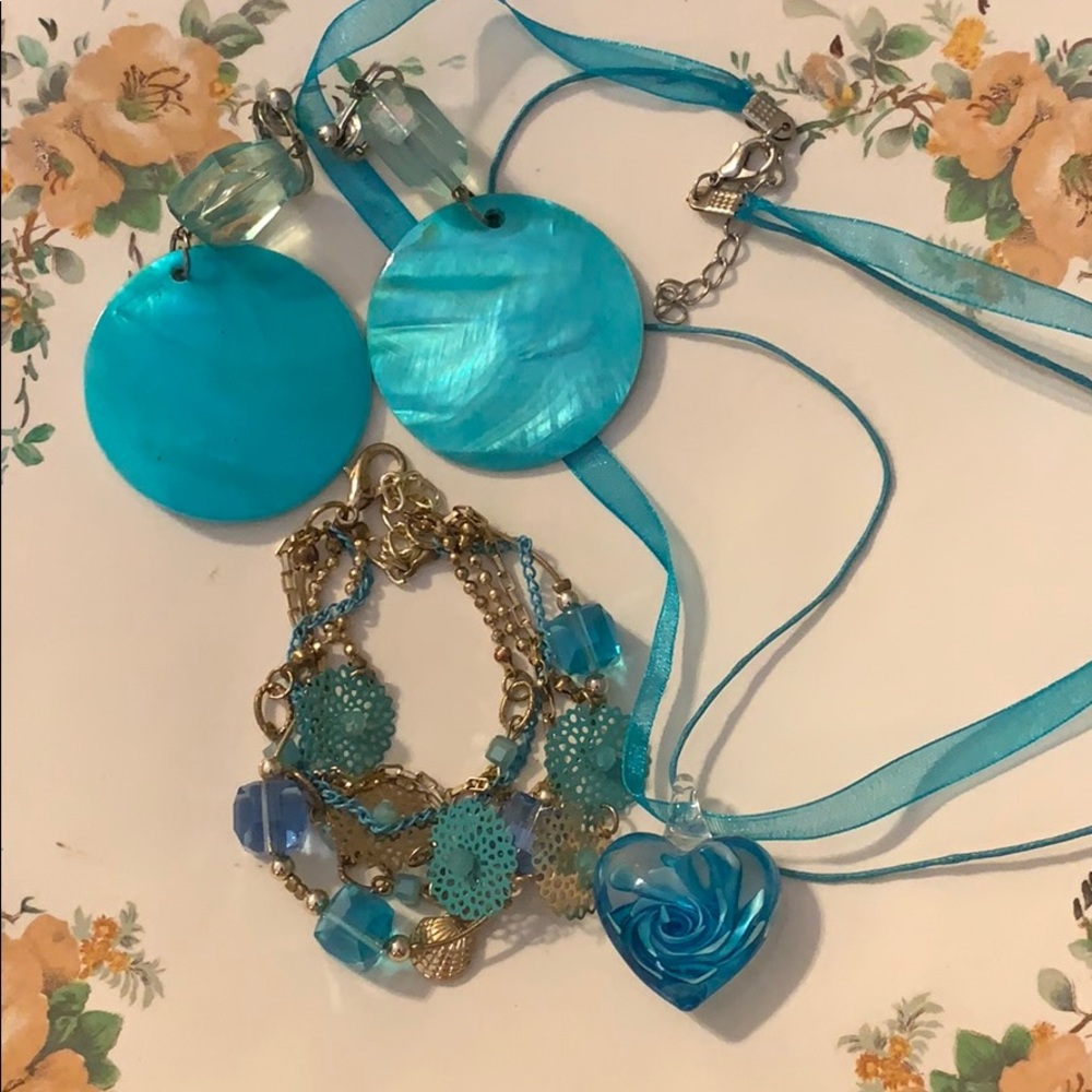 Blue Fashion Jewelry Set